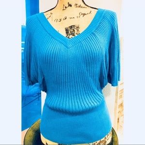 Turquoise blue Trina Turk knit top